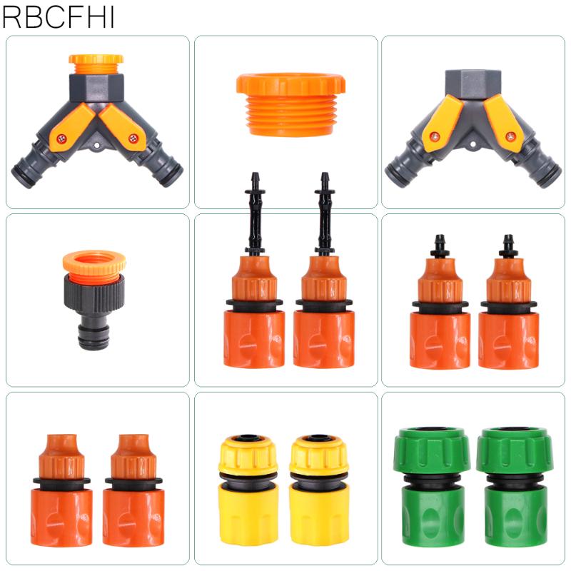 

RBCFHl 1/2'' 3/4'' Female Thead Y Tap Water Connectors Garden Connection Adapter Outlet 1/8'' 1/4