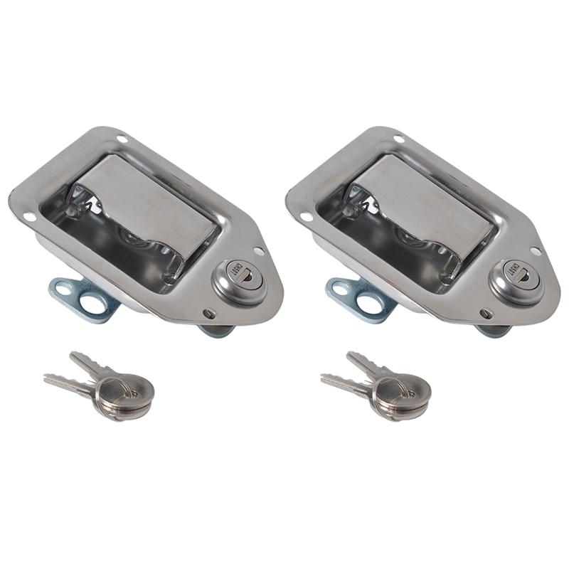 

Parts 2PCS Trailer Tool Box Lock Heavy-Duty Anti-Theft Paddle Locks Door Handle Latch For RV Camper Truck