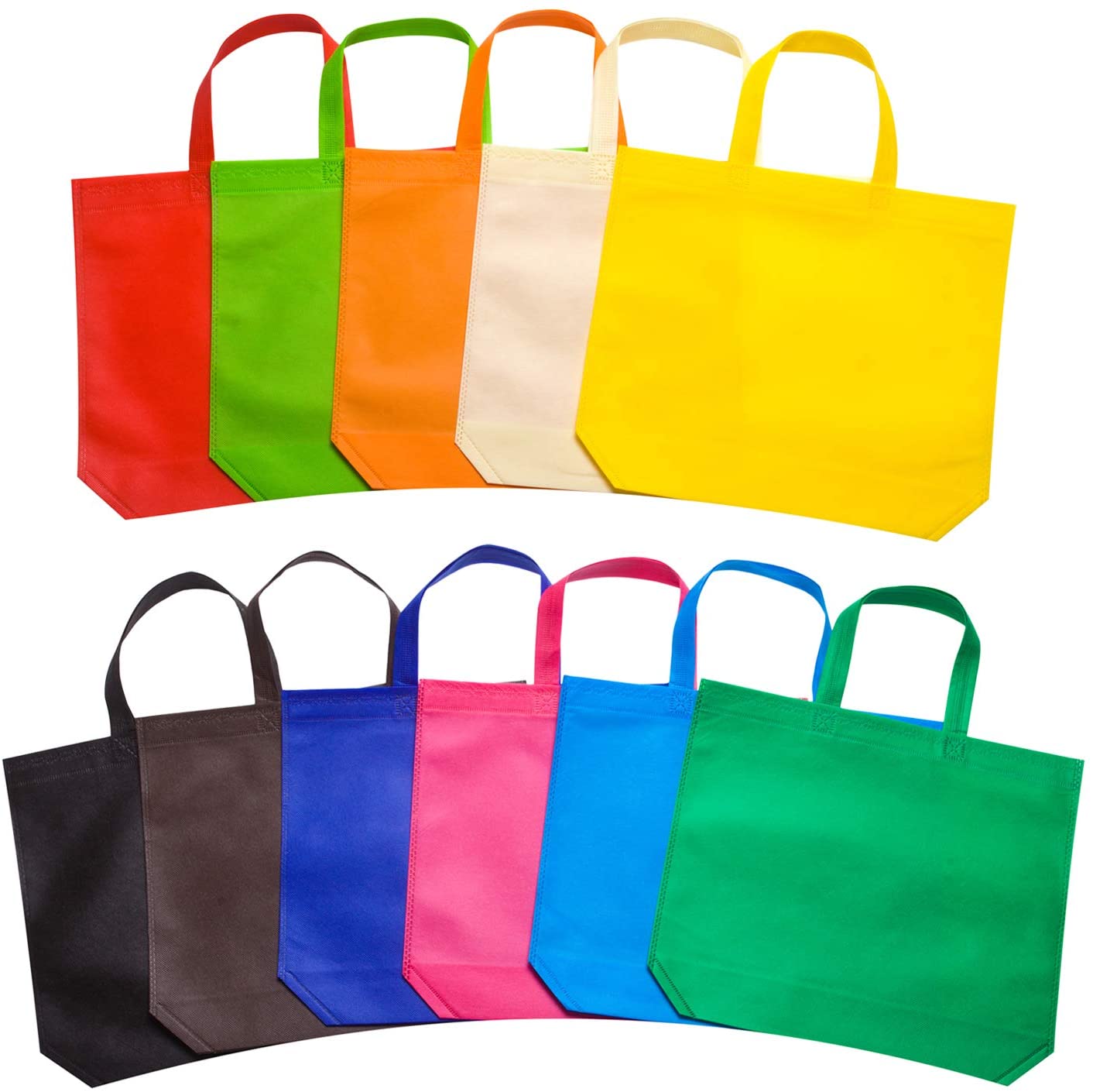 

Reusable Grocery Bags Non-Woven Fabric Shopping Totes with Handle Favor Gift Tote Bag, Red