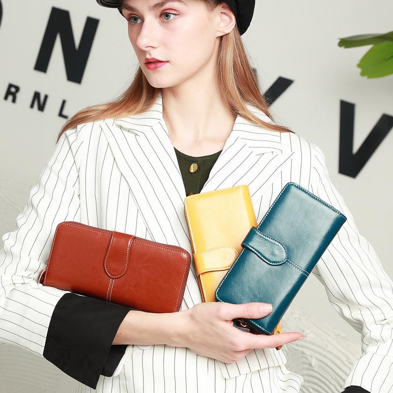 

Fashion Multi-Color Fashionable Casual Large Capacity Cash And Card Bag Soft Leather Women Long Wallet Evening Bags, Blue