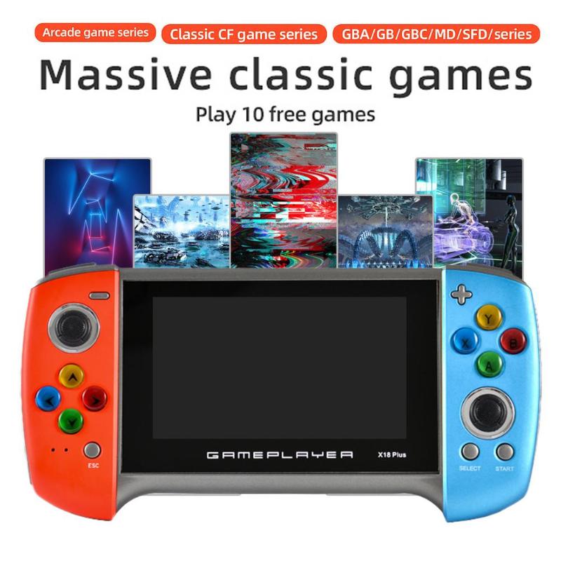 

Plus Hand-held Game Player 4.3 Inch HD Screen Nostalgic Retro Console Max Support TF Card 128G For Children Portable Players