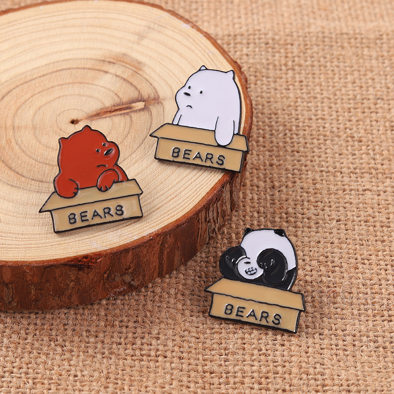 

New Cute Cartoon Bear Series Brooch Exquisite Fashion Panda Animal Badge Men And Women Backpack Sweater Accessories Jewelry Pin, Mixed colors