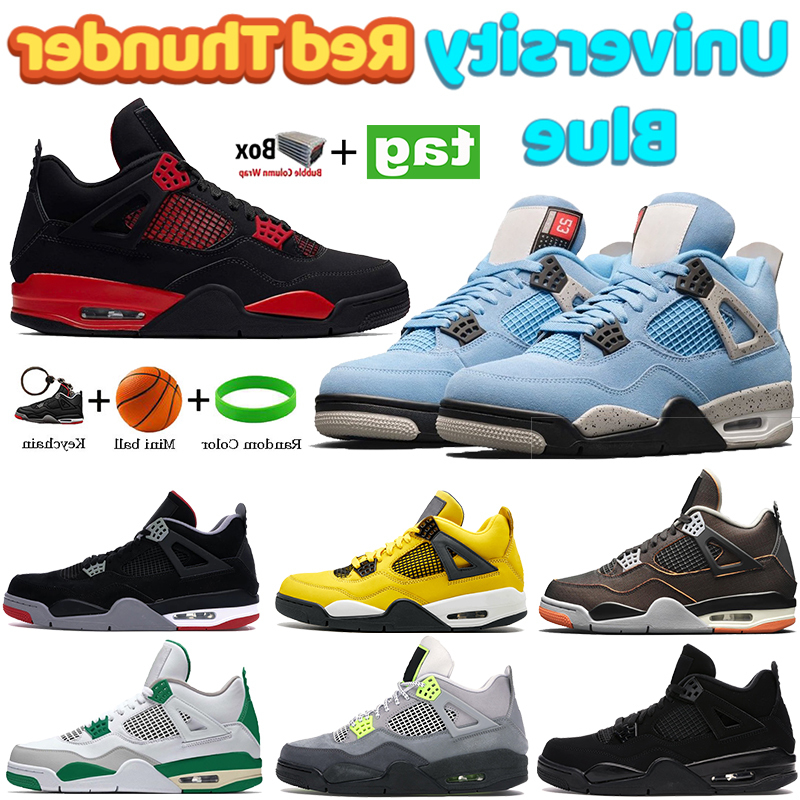 

Shoes University Blue 4s 4 red thunder basketball tour yellow Black Cement Cat SE Neon pine green What The men women sneakers, 38. fire red