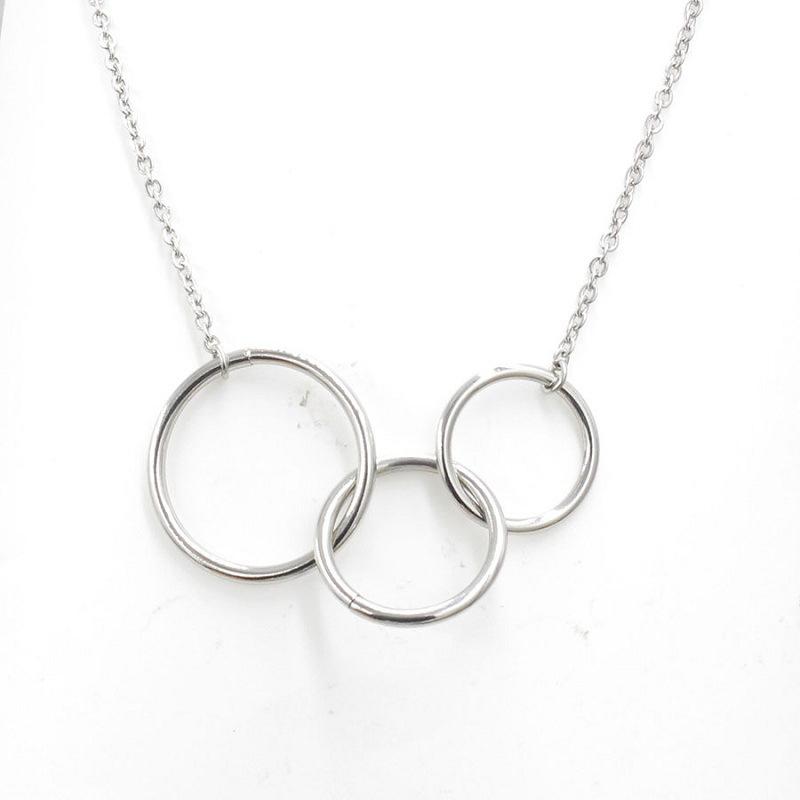 

Pendant Necklaces 3 Circles BFF Friendship Sister Necklace-Family Generations Eternity Infinity Necklace For Women