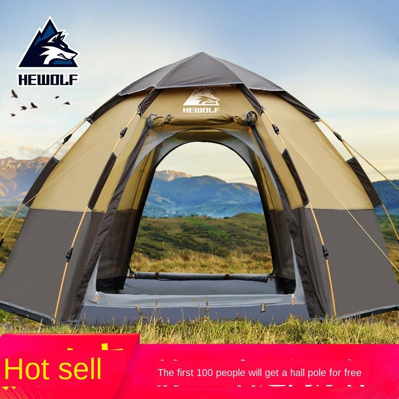 

Tent Outdoor 3-4 People Automatic Anti-rainstorm, Thickened Rainproof Camping Equipment Wild Couple Bathroom Shelves