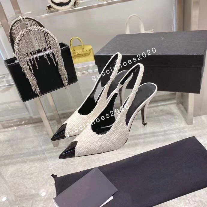 

2022 Dress Shoes Women Pumps triangle Mid-heel Slingback Sandals Luxurys Designers Shoe High Heels Sandales Espadrilles Espadrille, 01