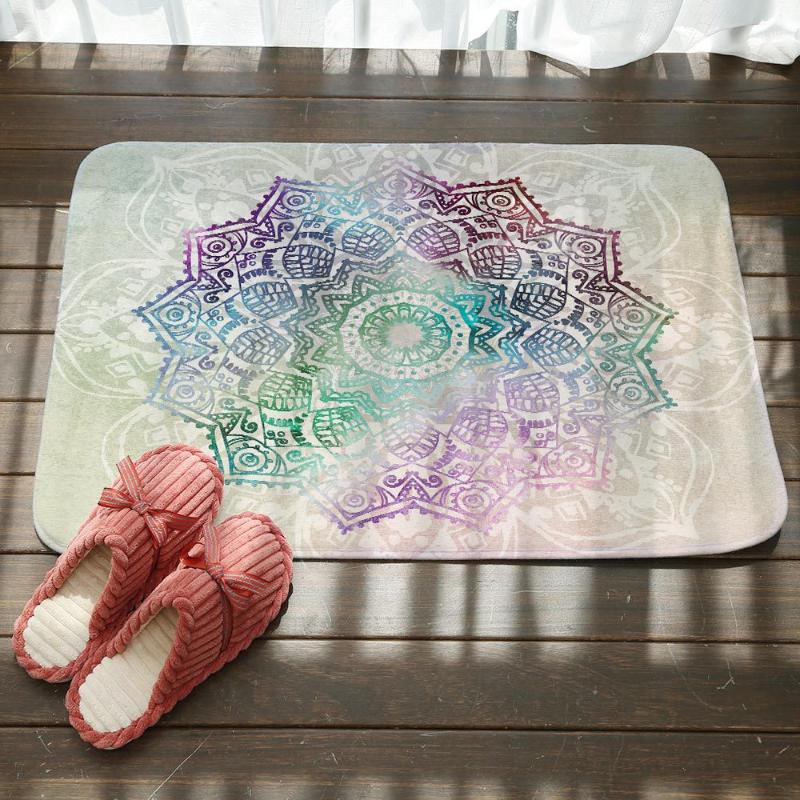

Bathing Tubs & Seats Living Room Bedroom Doorway Water-Absorbing Non-slip Floor Mat Mandala Decorative Pattern Printed 69
