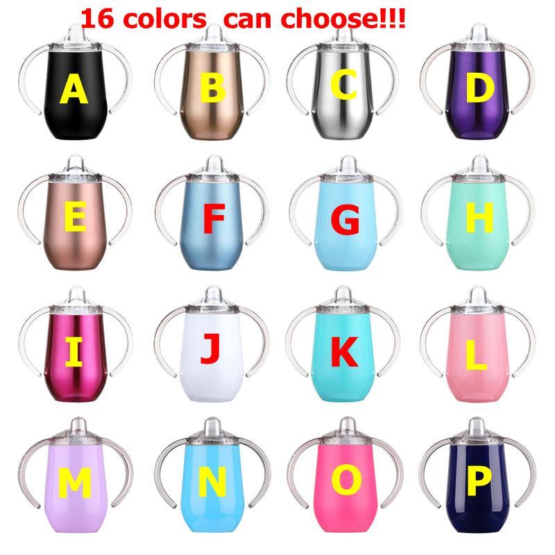 

Sippy Cup 10oz Kid Water Bottle Stainless Steel Mug with Handle Vacuum Insulated Leak Proof Travel Tumblers, As pic