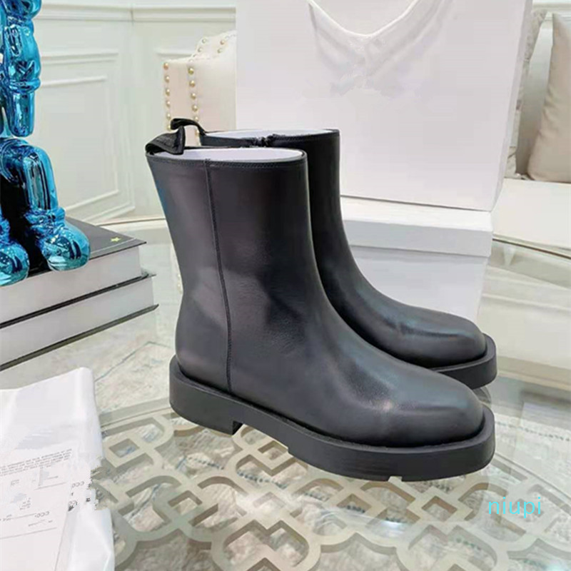 

2021 women's boots luxury designer sexy thick heel desert platform comfortable boot square head leather autumn and winter shoes size 35-41 6, Black