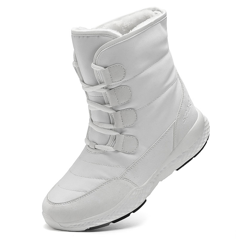 

TUINANLE Women Boots Winter White Snow Boot Short Style Water-resistance Upper Non-slip Quality Plush Black Botas Mujer Invierno 211019