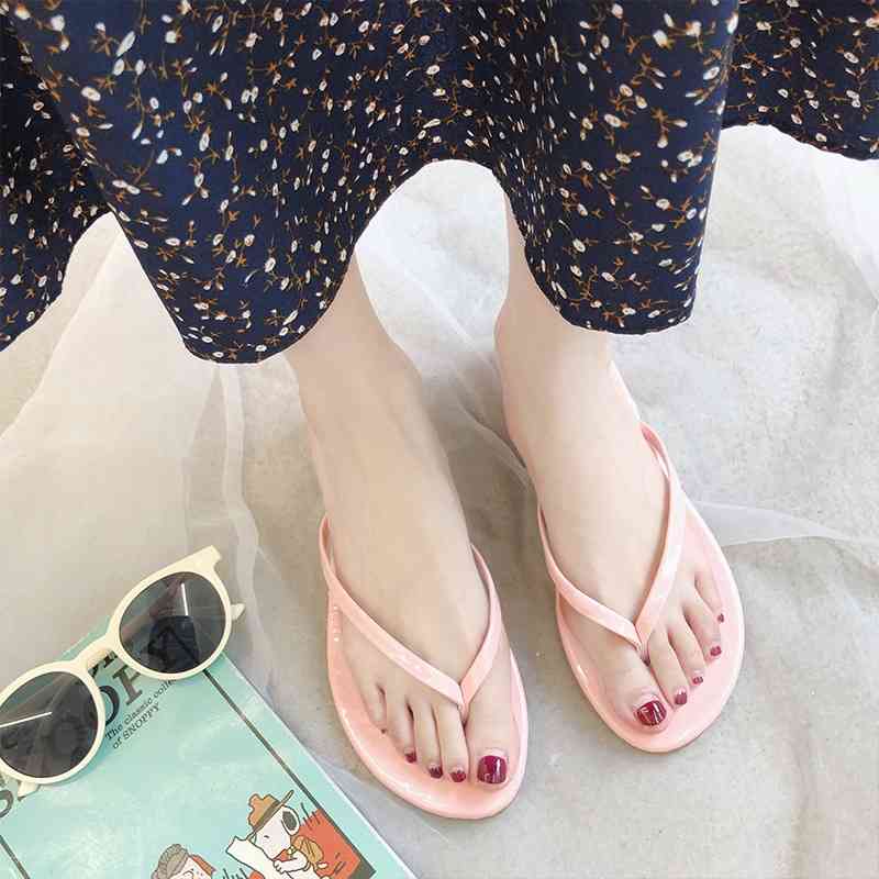 

Summer Home Slippers Women Indoor Bathroom Anti-slip Women Shoes Beach Soft Sole Slide Flat Casual Flip Flop for Ladies 210611, Champagne