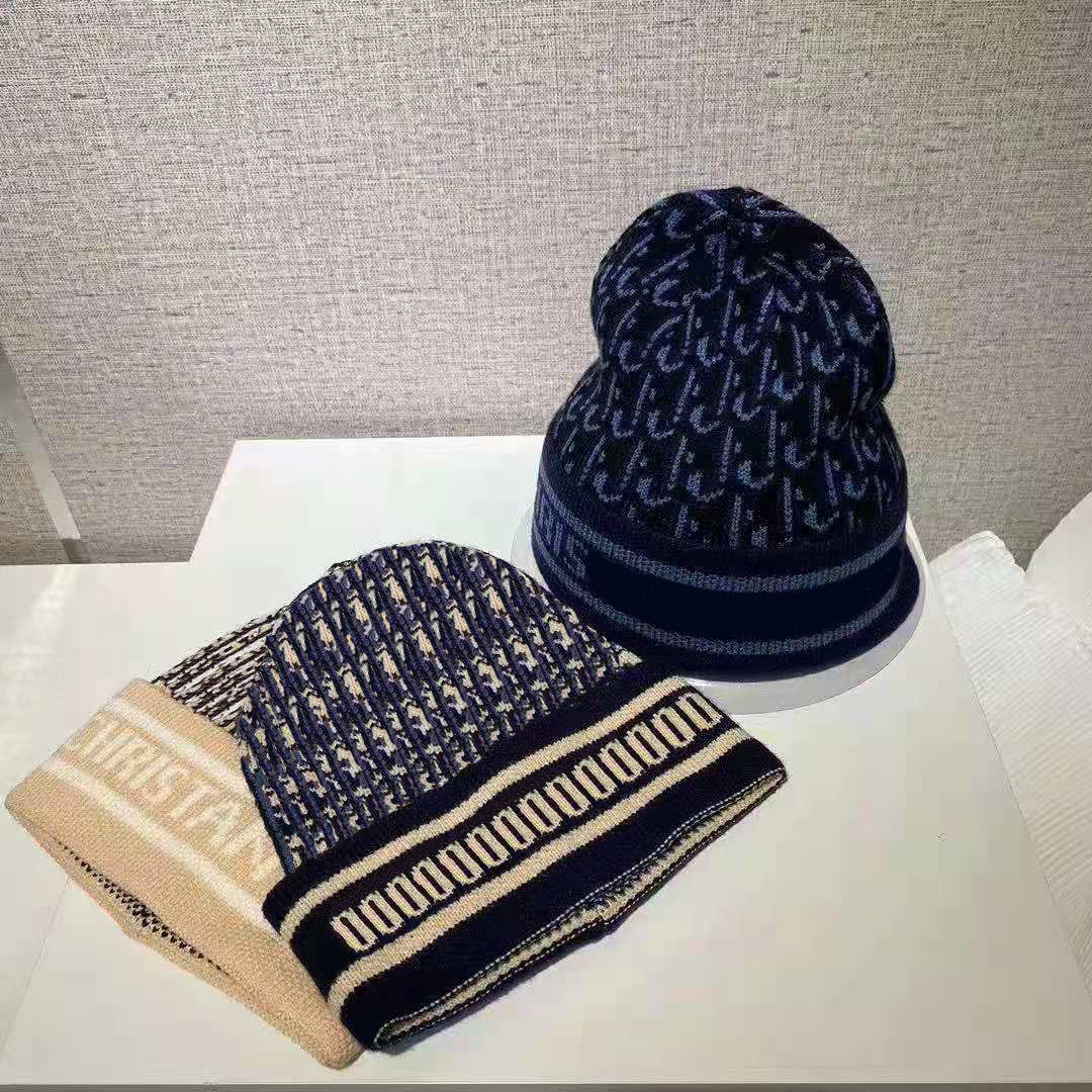 

Luxury Knitted Hat Letter D Designer Beanie Cap Mens Fitted Hats Unisex For Cashmere Plaid Letters Casual Skull Caps Outdoor Fashion High Qu, Blue;gray