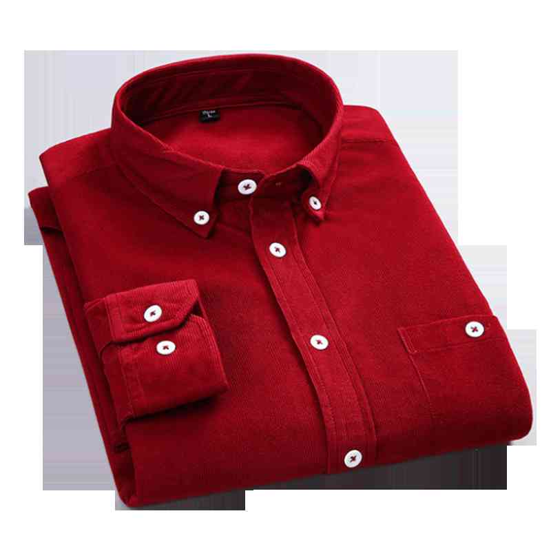 

Corduroy Shirt For Men Quality Warm Autumn Winter Thick Regular Fit Daily Asian Size Fashion Simple Business Mens Casual Shirts 210325, White;black