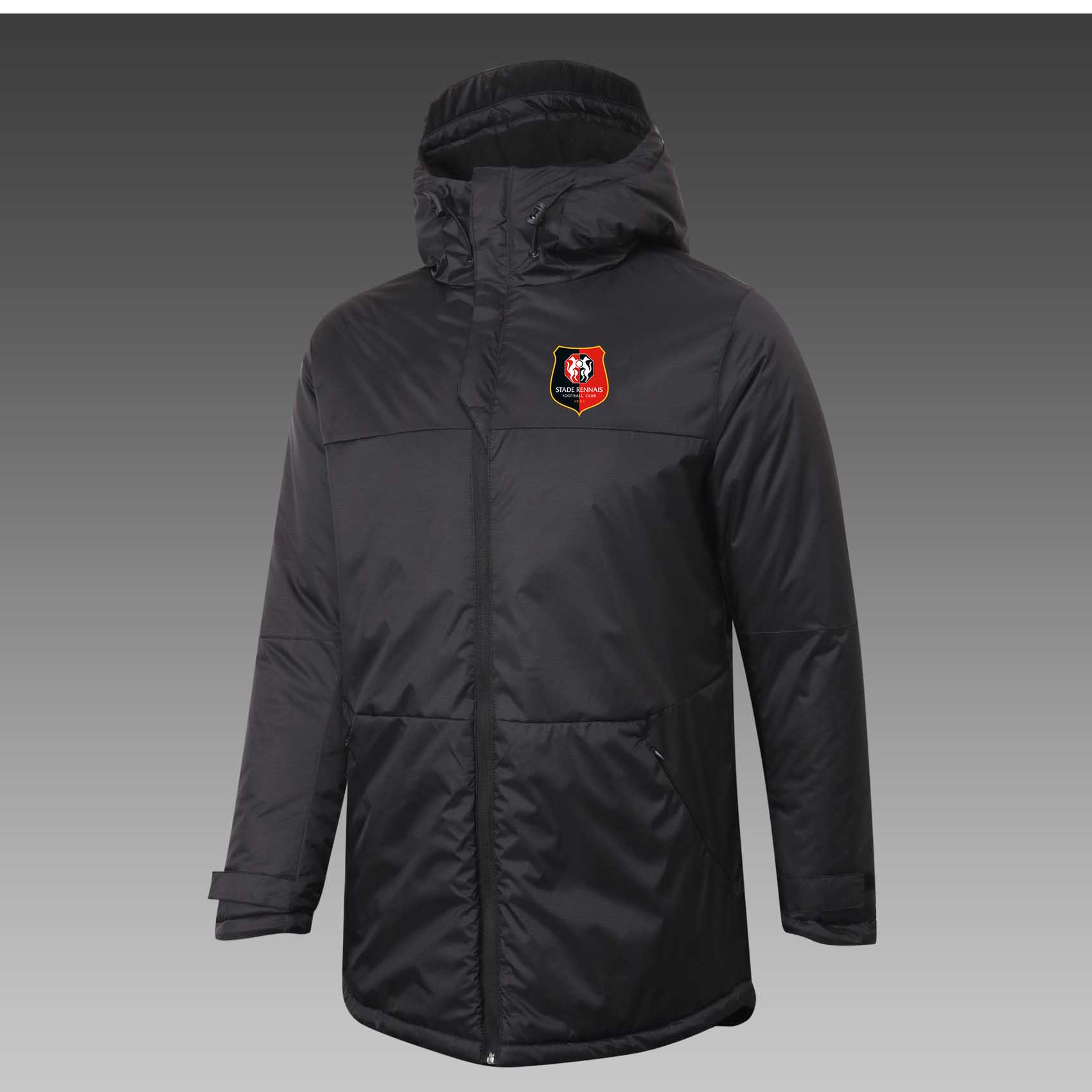 

Mens Stade Rennais Football Club Down Jackets Winter Jacket Long Sleeve Clothing Fashion Coat Outerwear Puffer Soccer Parkas For Male Size S-XXL, Deep blue