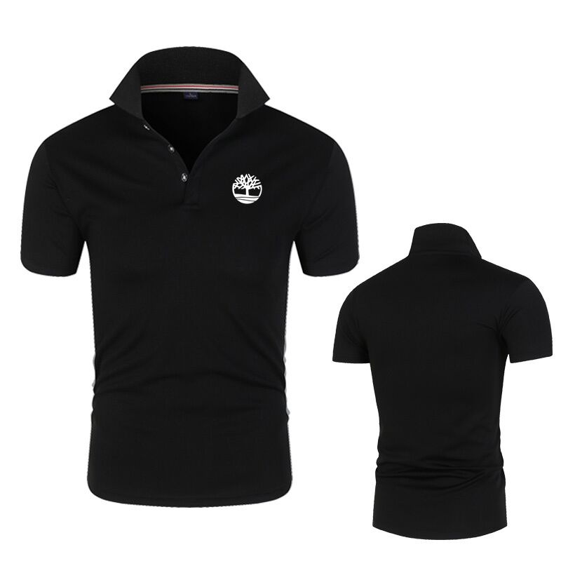 

New Summer High Quality Men's Lapel Slim High Street Short Sleeve Outdoor Sports Tee, Pink