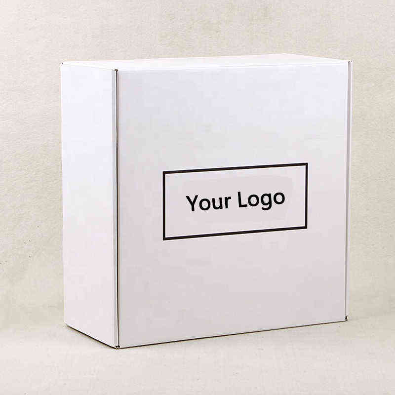 100PCS/lot Custom White E-Commerce Corrugated Packaging Box Cardboard Shipping Boxes Literature Clothing Gift Mailer boL260524-image-749538749