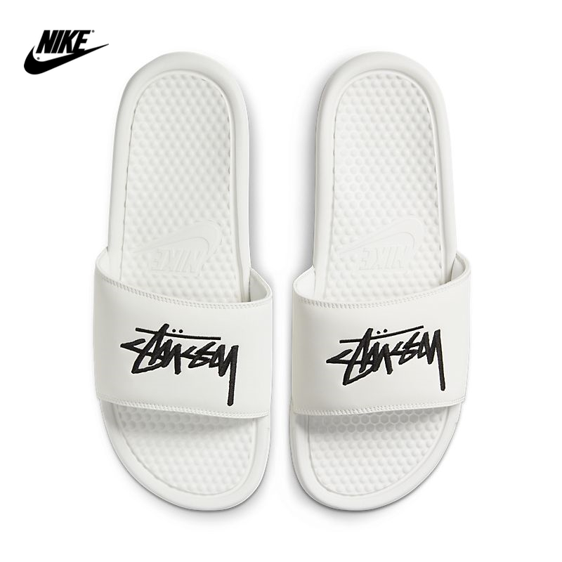 

Nike Slipper Stussy X Benassi Jdi Co-branded Lightweight Summer Casual Slippers Wearing Beach Sandals and Slippers White Black Red Green