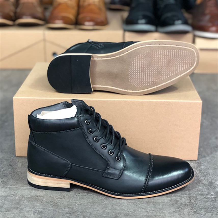 

2021 Designer Martin Boots Men Ankle Shoes Western Cowboy Boot Zip on Side Fashion dress Party Wedding Shoes with Box W91, Color 2