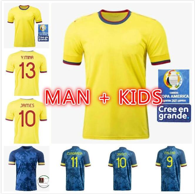 

colombia 2021 DuvÃ¡n Zapata soccer jersey 21 22 Davinson SÃ¡nchez JAMES copa america football shirt FALCAO Mina Camiseta de futbol maillot WOM, Black;yellow
