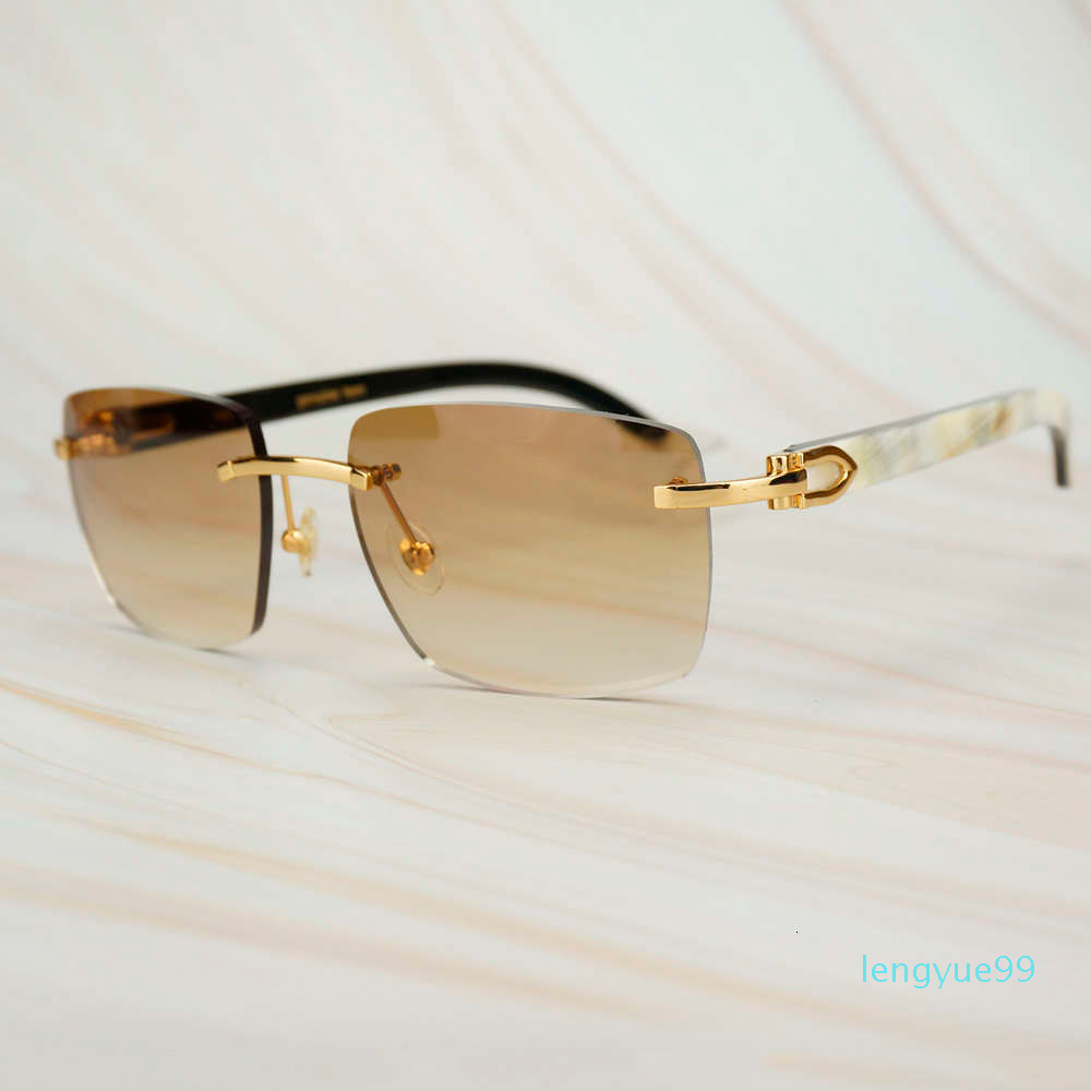 

Trendy Square Sunglasses Men Carter White Black Buffalo Horn Sun Glasses for Men Vintage Yello Sunglass by Luxury Designer