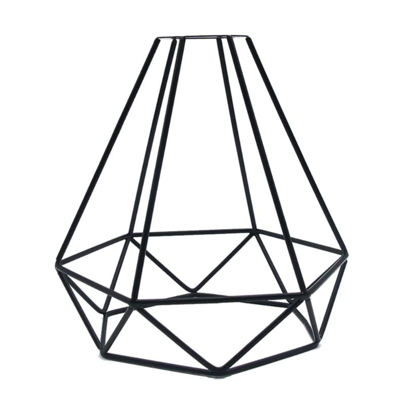 

Lamp Covers & Shades Geometric Pendant Metal Guard Retro Vintage Ceiling Light Shade Iron Cage BOM666