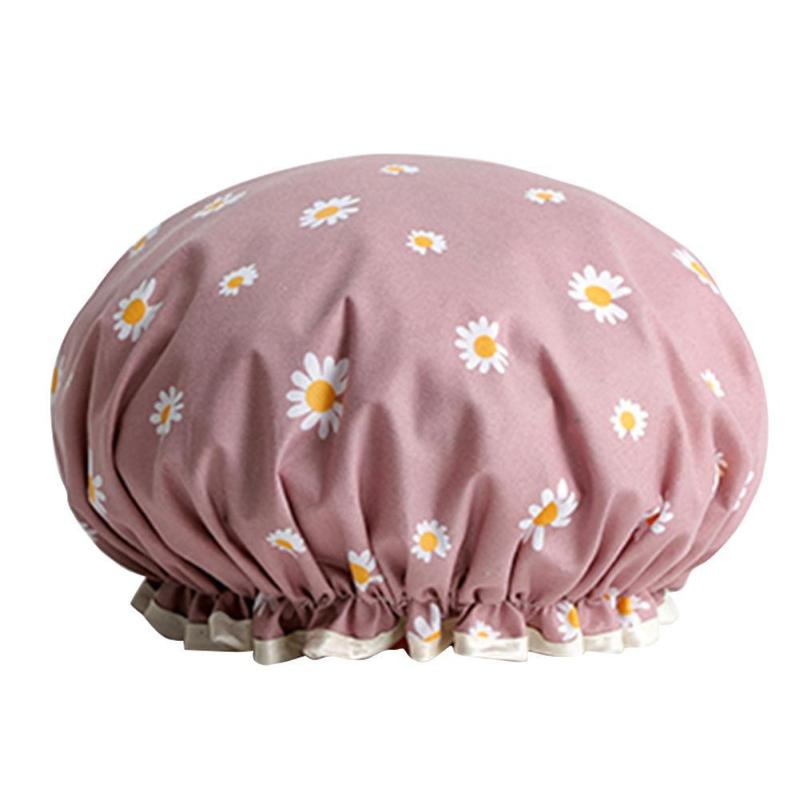 

Thick 1Pcs Waterproof Bath Hat Double Layer Shower Hair Cover Supplies Accessories Cap Bathroom Women E3V5 Caps