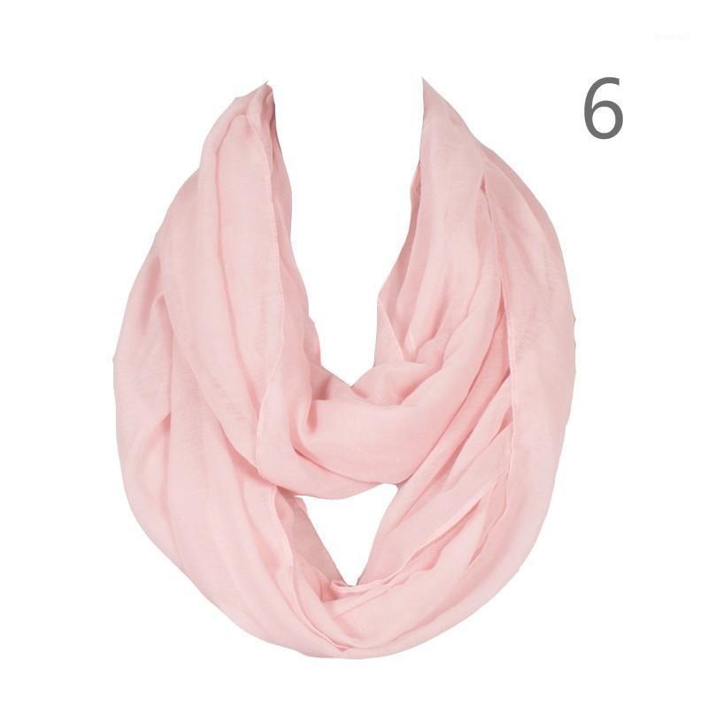 

Scarves 9 Candy Colors Infinity Scarf Women Winter Concise Design With Solid Voile Shawl Soft Lady Ring Loop Size 180*70 Cm, Blue;gray