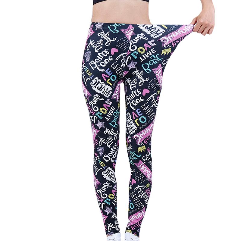 

Women' Leggings VISNXGI Sexy High Waist Breathable Polyester Ankle-Length Pants Workout Fashion Women Letter Printing Push Up Clothing, White character