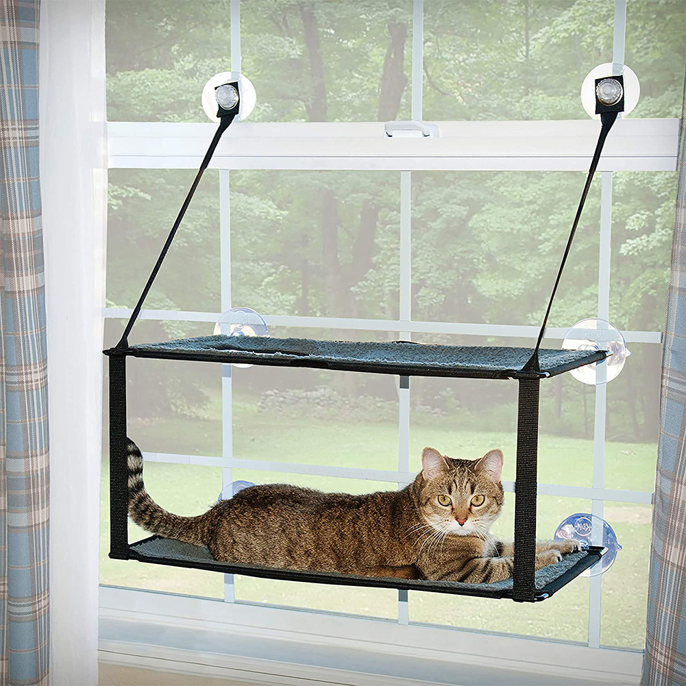 

Washabe Cat Bed Pet Window Perch Doube ayers Cat Hammock Resting Seat Pet Hanging Shef Resting Seat With Suction Cat Bed