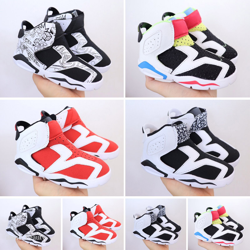 

Toddler Scotts Black Basketball Shoes Still Blue Yellow Floral Infrared AJ6S VI 6 Kids Green Abyss Medium Olive Children TS Sports Kicks, Color 1