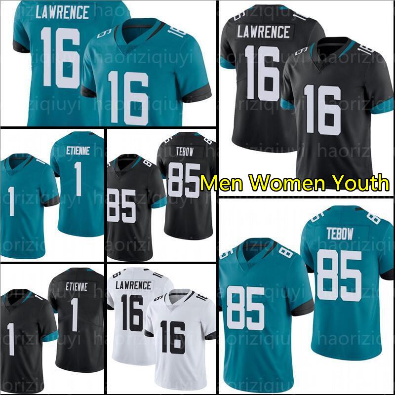 

16 Trevor Lawrence 85 Tim Tebow Football Jersey 1 Travis Etienne men women youth kids, As