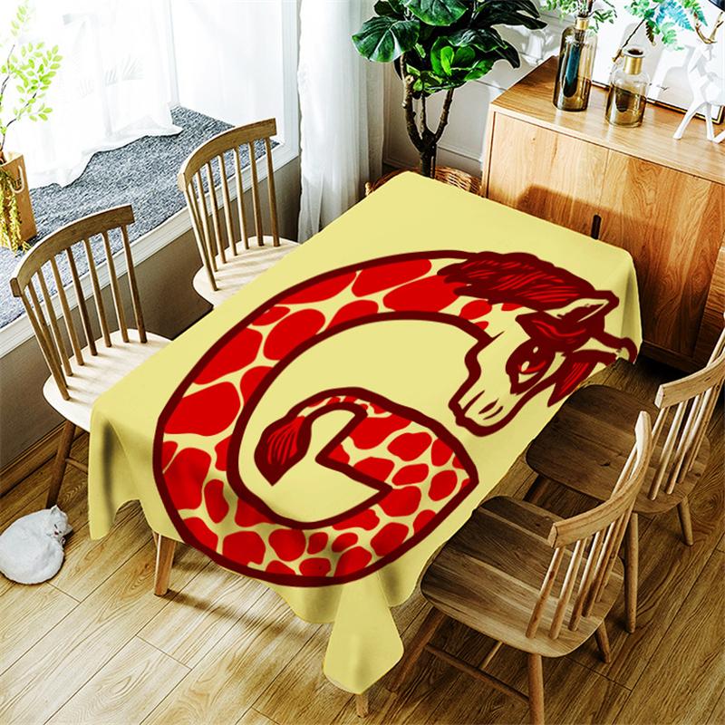 

Cartoon Giraffe Tablecloth Creative Animal Pattern For Children Polyester Comfortable Waterproof Table Cloth Cover Home