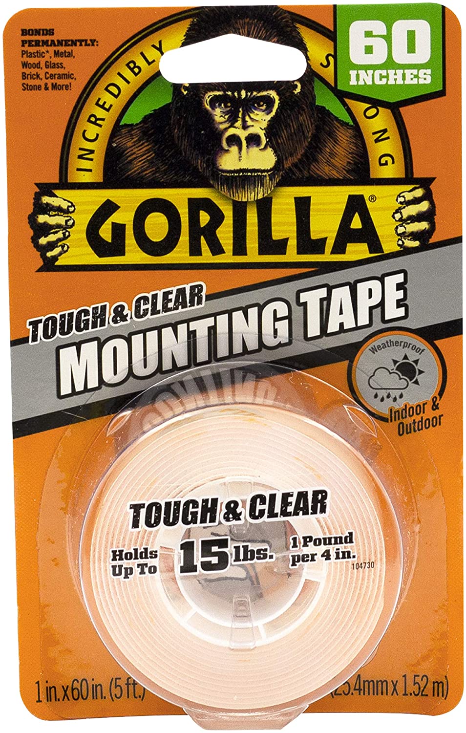 

Gorilla Tough Clear Double Sided Mounting Tape (Pack of 1) 2016