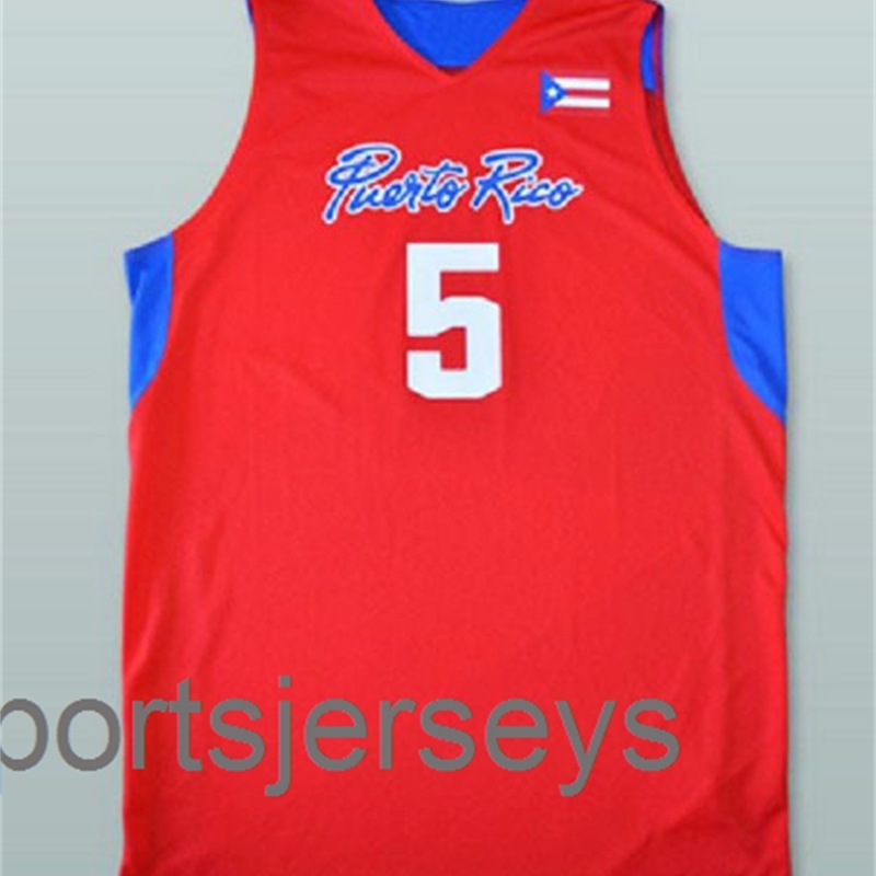 

#5 Jose J.J. Barea Team Puerto Rico Retro Classic Basketball Jersey Stitched Custom Number and name Jerseys, Any number name