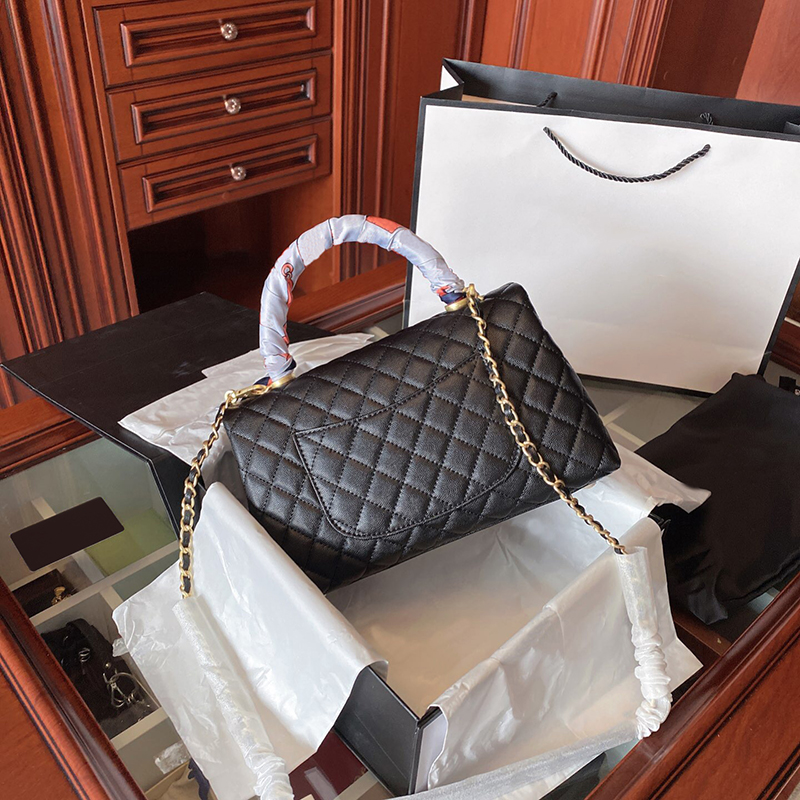 

5A+ CC brand luxury design imitating women hand bag purse caviar gold chain wallet lamb skin crossbody clutch parts wholesale, Red