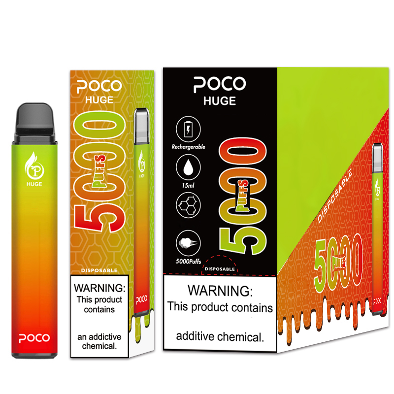 

Free Sample V5 Grade Original 5000 puffs Cigarette Poco Huge Disposable Vape Pen Rechargeable 15ML 8 Color Device Newest Vapor pen