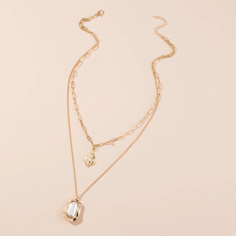 

Chokers Wholesale Factory And American Fashion Jewelry Layered Retro Portrait Tag Zircon Women's Bohemia Necklace Ins