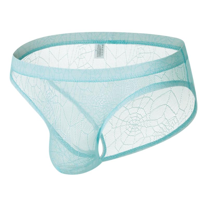 

Underpants Sexy Men' Underwear Front Convex See Through Mens Briefs Comfortable Breathable Elastic Bag Cobweb, Black