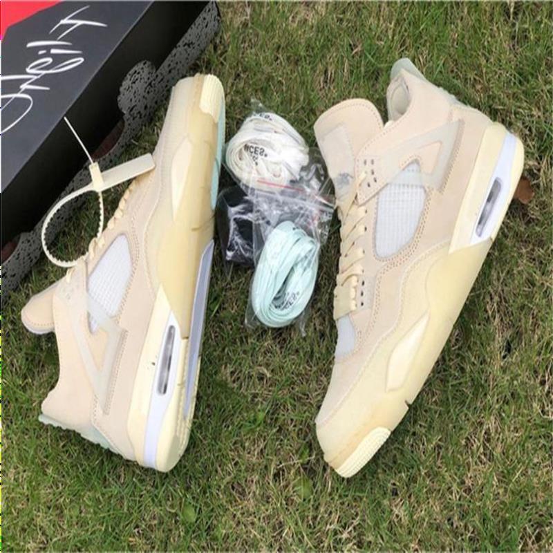 

Newest 2020 Zapatos Box Black Off SP WMNS 4 Basketball Outdoor Authentic White CV9388-100 Release Sail Bred Muslin Shoes Sneakers With Kisb