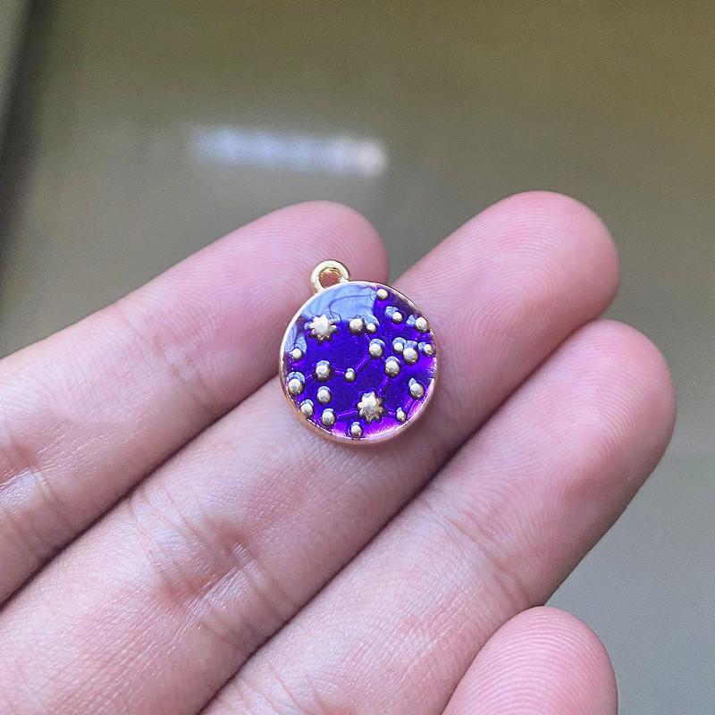 

Charms 18pcs Purple Enamel Star Pendants Antique Gold Tone Jewelry Making DIY Bracelet Necklace Handmade Craft Accessories, Bronze;silver