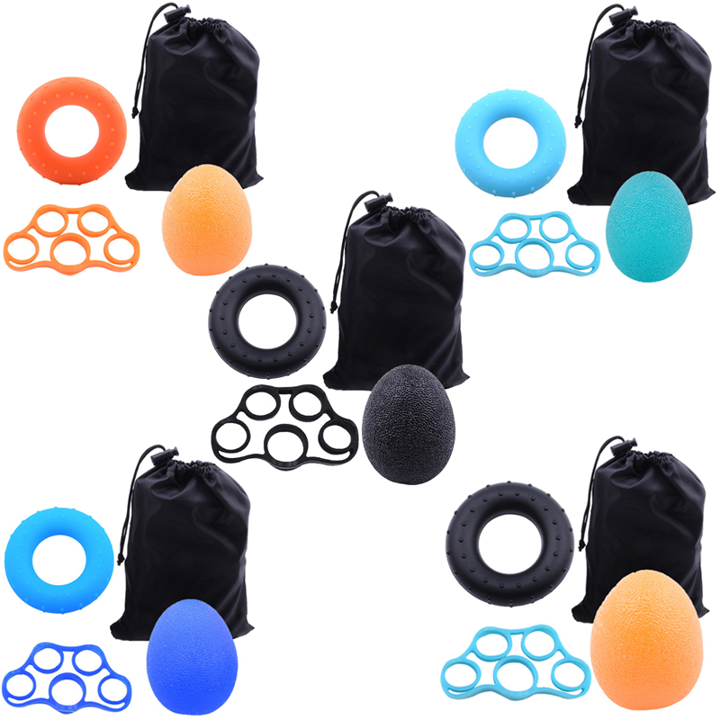 

Hand Grips Resistance Bands Suit Strengthener Exerciser Kit With Carrying Bag Finger Stretcher Speed Up Rehabilitation ZZ1018B, 4 colors
