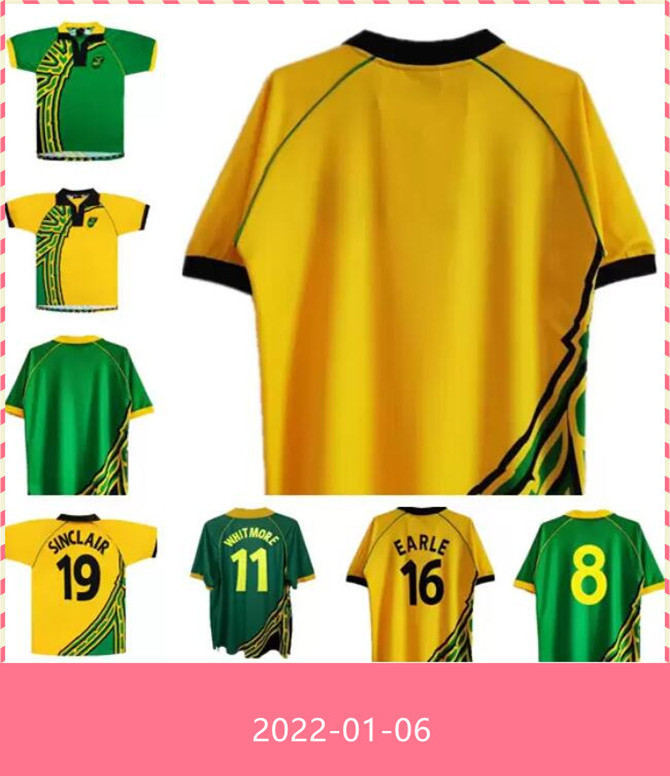 

1998 Jamaica retro soccer jersey 98 00 Earle Gayle Whitmore Burton Frank Sinclair home away vintage classic football shirt, 1998 away