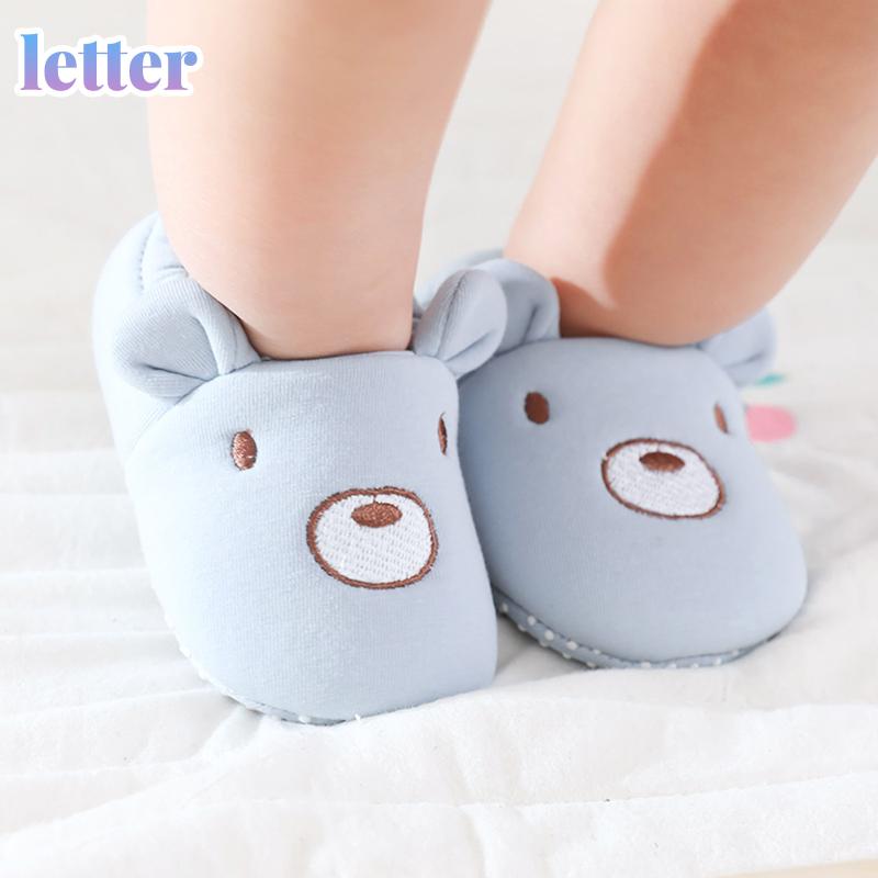 

First Walkers Baby Cartoon Floor Socks Shoes Non-Slip Prewalker Autumn Winter Girls Boys Sandalen Rubber Sole Indoor Infant