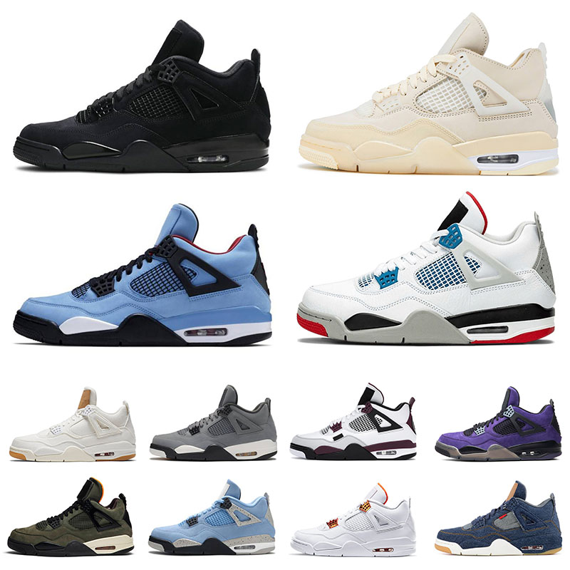 

With Box jumpman 4 basketball shoes for men women 4s Sail IV University Blue Travis Cactus Jack Purple Retro Black Cat What The mens womens sneakers trainers size 5.5-13, B45 40-47 university blue