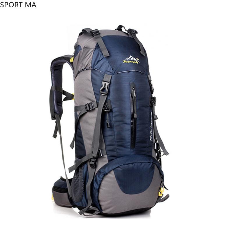 

Outdoor Bags 50L Waterproof Travel Hiking Backpack Sports Bag For Women Men, Camping Climbing Bag, Mountaineering Rucksack, Orange