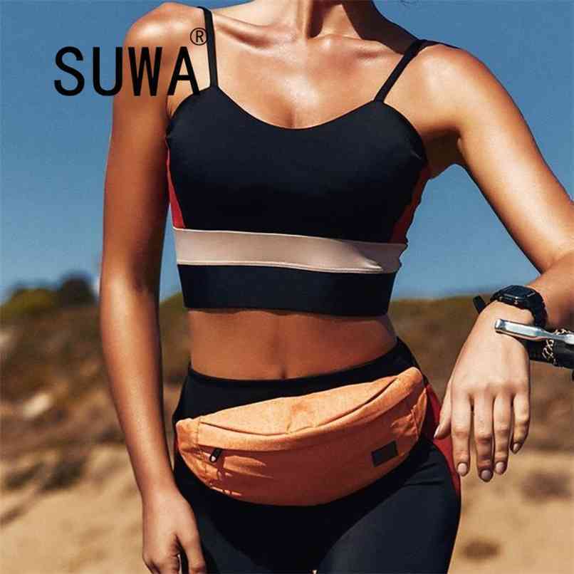 

Summer Tracksuit Women Fitness Matching Set Sleeveless V-Neck Blackless Bra+Leggings Elastic Sporty Casual 2 Piece Outfits 210525, Black