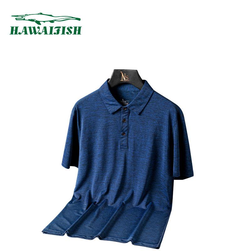 

Men's Polos Hawaifish Brand Shirt Men 2021 Summer Style Pure Cotton Ice Silk High Quality Camisa Masculina, Dark grey