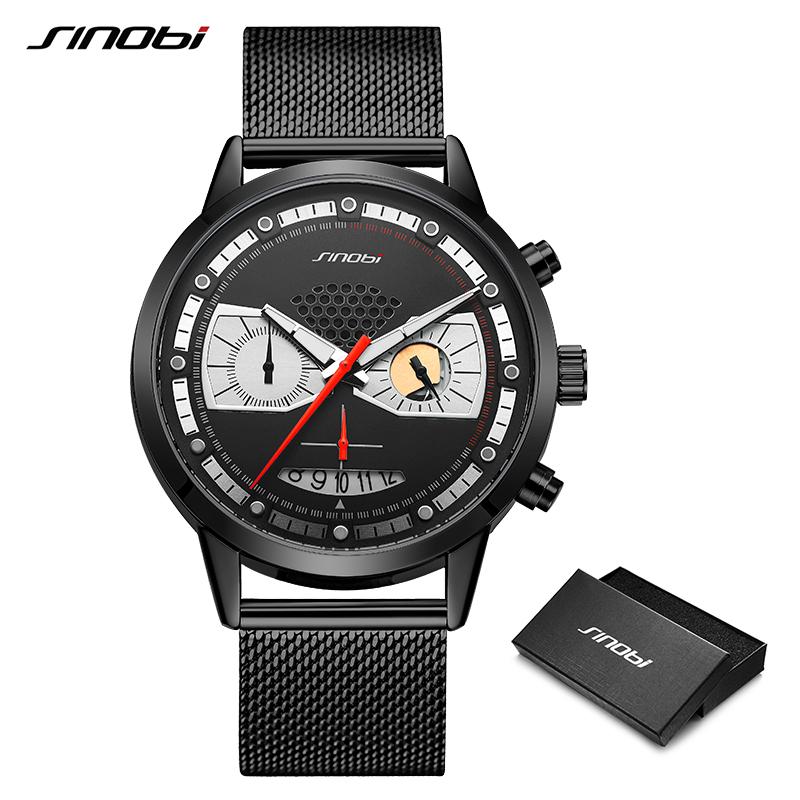 

Fashion Men Watches Stainless Creative Design Man Casual Sports Chronograph Quartz Clock Steel Waterproof Watch Wristwatches, Silver blue