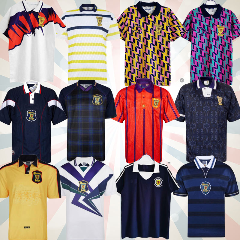 

1991 Scotland Retro Soccer Jersey World Cup equipment Home blue kits 96 98 classic Vintage SCOTLAND Retro Football Shirt tops HENDRY LAMBERT, Black;yellow
