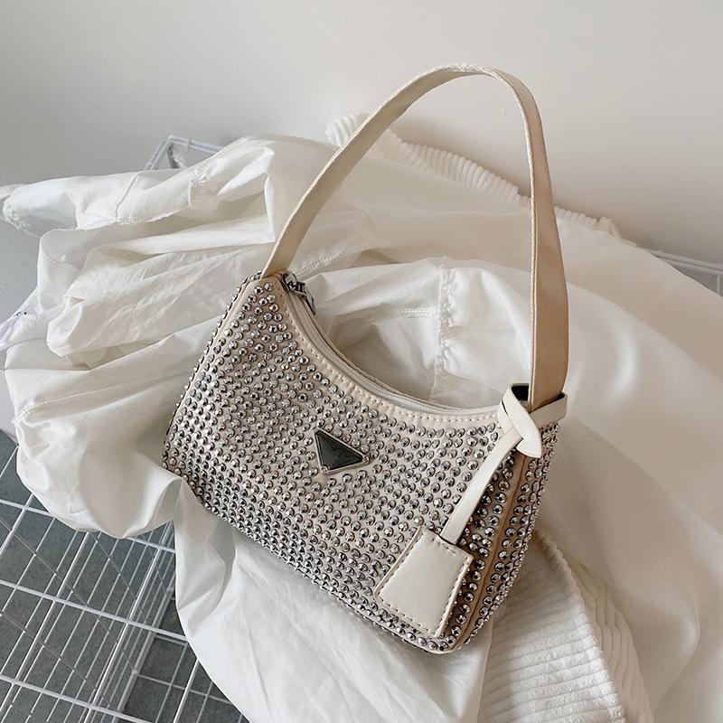 

Evening Bags Underarm Designer Diamond PU Leather Small Shoulder 2021 Women Fashion Lady Party Handbags And Purses, Black